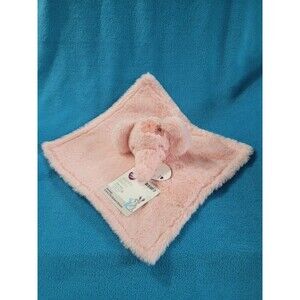 NWT Parents Choice Pink Elephant Flowers Satin Plush Baby Security Blanket Lovey